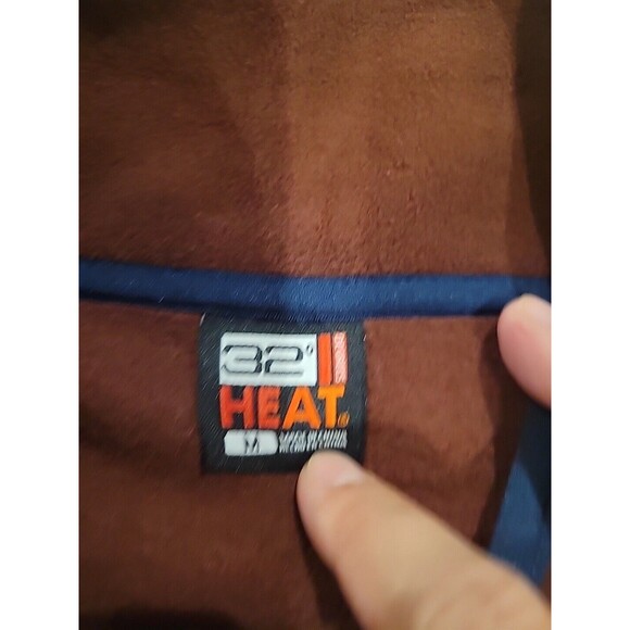 32 Degrees Heat Men’s ¼ Quarter Snap Fleece Pullover, Size Medium, Rust Brown - Picture 3 of 7